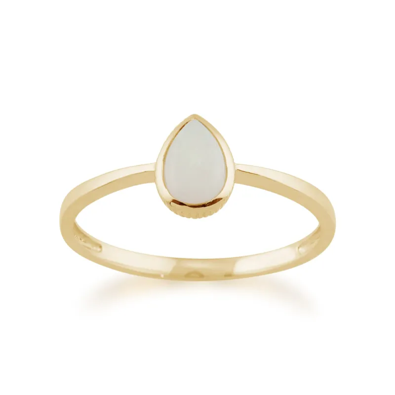 Classic Pear Shaped Opal Ring in 9ct Yellow Gold sold by Gemondo Jewellery