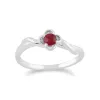 Gemondo 9ct White Gold 0.27ct Ruby Floral Ring sold by Gemondo Jewellery