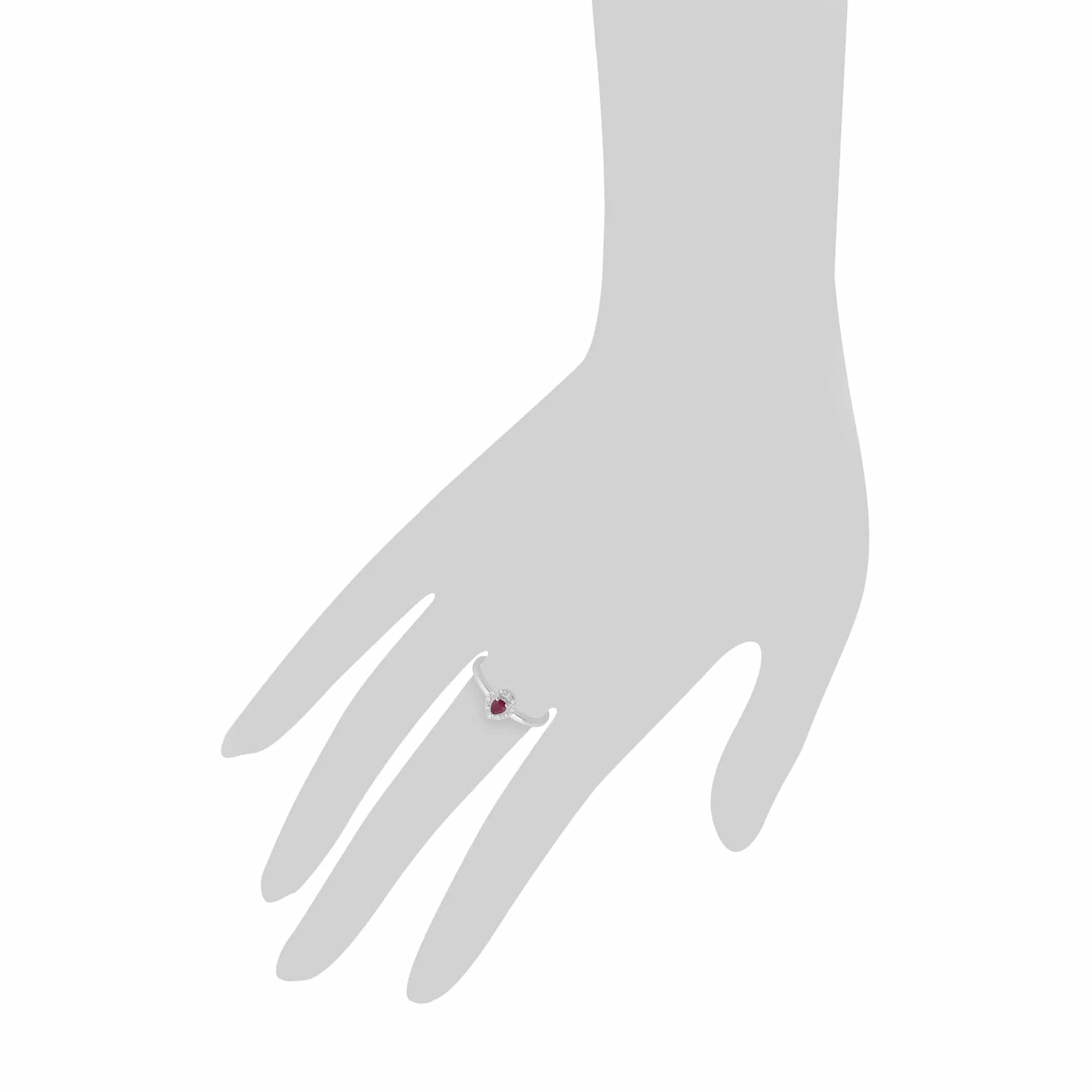 Gemondo 9ct White Gold Ruby & Diamond Pear Cluster Ring sold by Gemondo Jewellery product image thumbnail 3