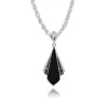 Art Deco Style Black Onyx & Round Marcasite Fan Drop Earrings & Pendant Set in 925 Sterling Silver sold by Gemondo Jewellery