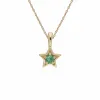 Contemporary Round Emerald Single Stone Star Earrings & Necklace Set in 9ct Yellow Gold sold by Gemondo Jewellery