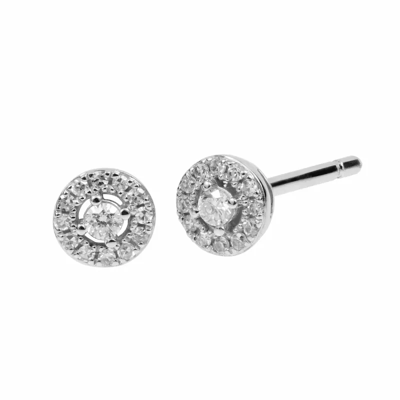Gemondo Women 9ct White Gold Diamond Cluster 4mm Stud Earrings sold by Gemondo Jewellery