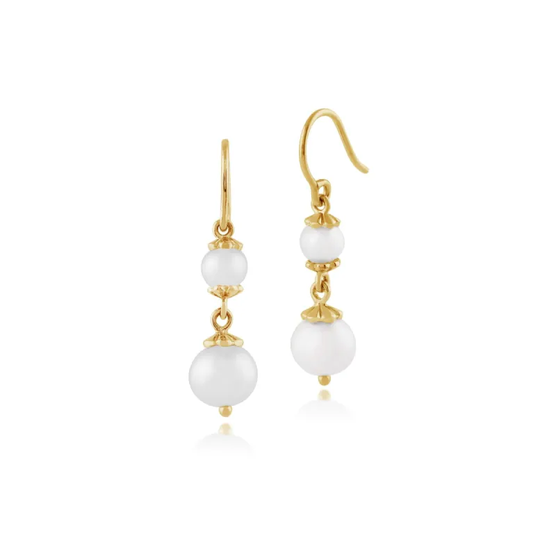 Gemondo 925 Gold Plated Sterling Silver 3.32ct Freshwater Pearl Drop Earrings sold by Gemondo Jewellery