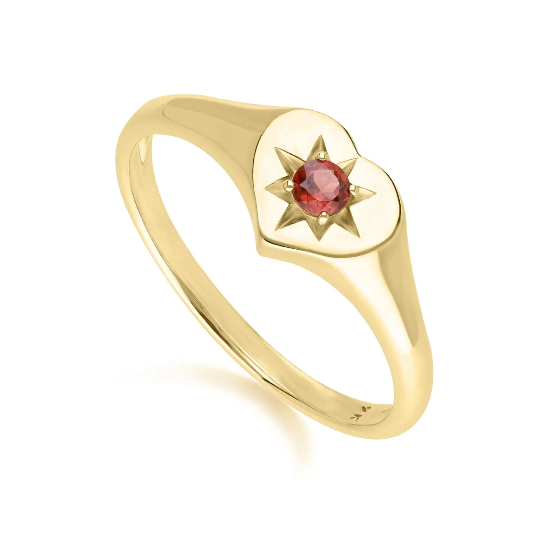 ECFEW™ 'The Liberator' Garnet Heart Ring in 9ct Yellow Gold sold by Gemondo Jewellery product image thumbnail 3