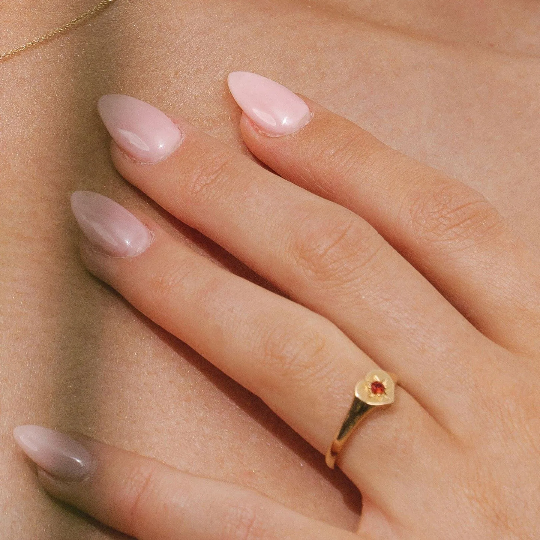 ECFEW™ 'The Liberator' Garnet Heart Ring in 9ct Yellow Gold sold by Gemondo Jewellery product image thumbnail 2