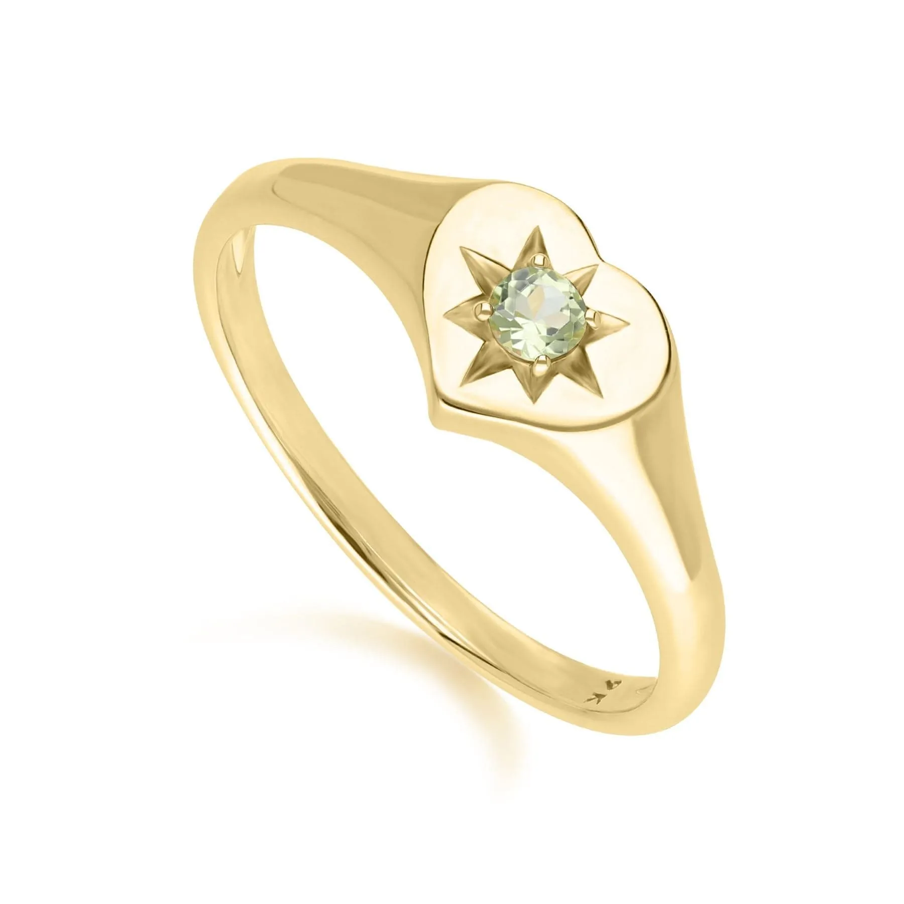 ECFEW™ 'The Liberator' Peridot Heart Ring in 9ct Yellow Gold sold by Gemondo Jewellery product image thumbnail 3