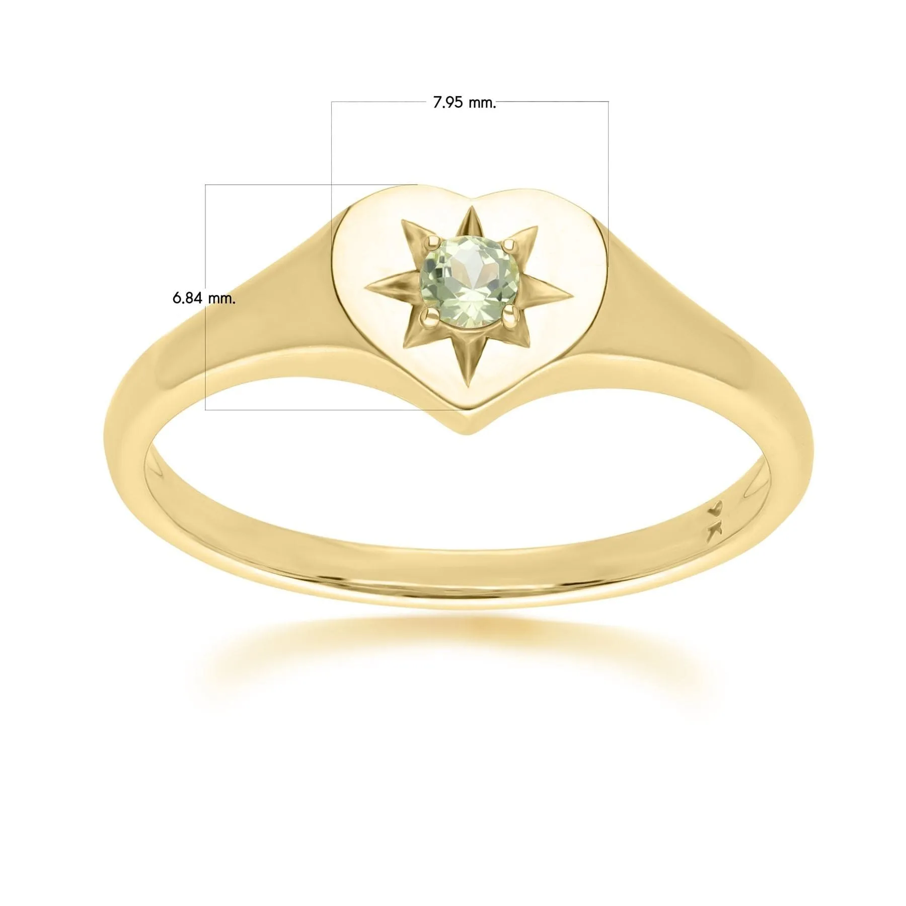 ECFEW™ 'The Liberator' Peridot Heart Ring in 9ct Yellow Gold sold by Gemondo Jewellery product image thumbnail 5