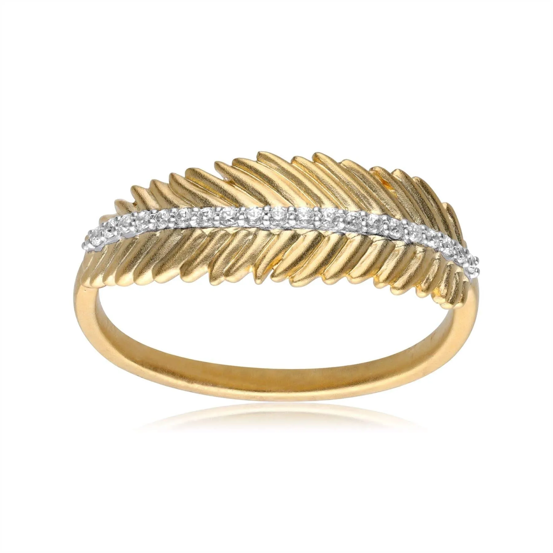 ECFEW™ 'The Unifier' Diamond Feather Ring In 9ct Yellow Gold sold by Gemondo Jewellery product image thumbnail 5