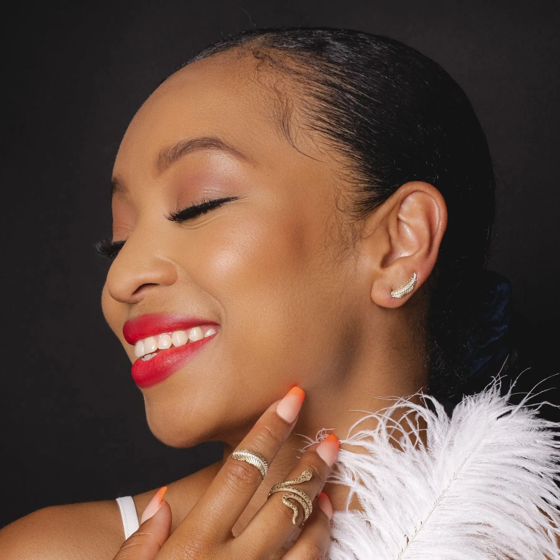 ECFEW™ 'The Unifier' Diamond Feather Ring In 9ct Yellow Gold sold by Gemondo Jewellery product image thumbnail 2