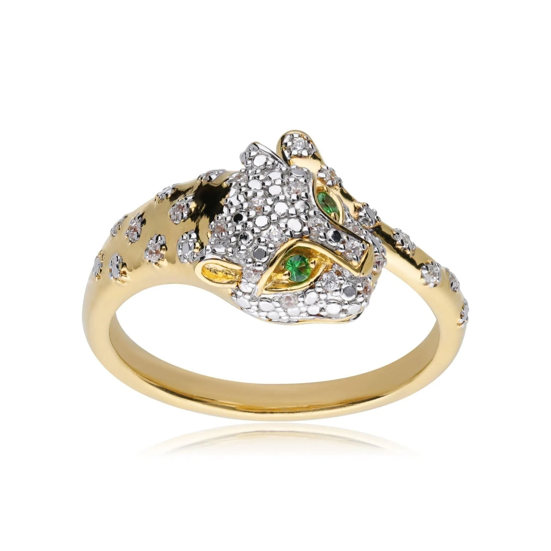 ECFEW™ 'The Unifier' Tsavorite & Diamond Cheetah Ring in 9ct Yellow Gold sold by Gemondo Jewellery product image thumbnail 5
