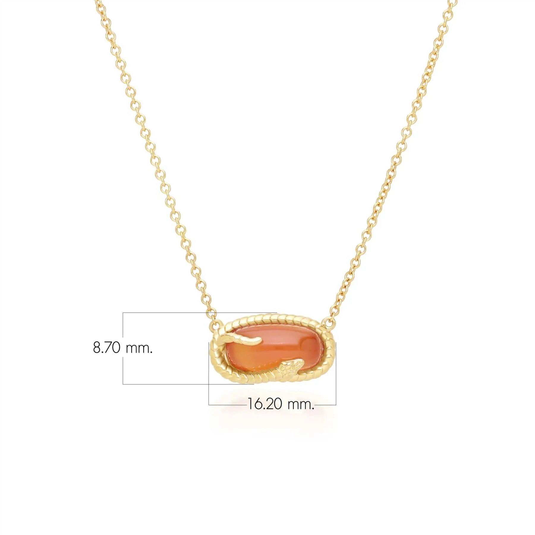 ECFEW™ Carnelian Snake Pendant Necklace in Gold Plated Sterling Silver sold by Gemondo Jewellery product image thumbnail 3