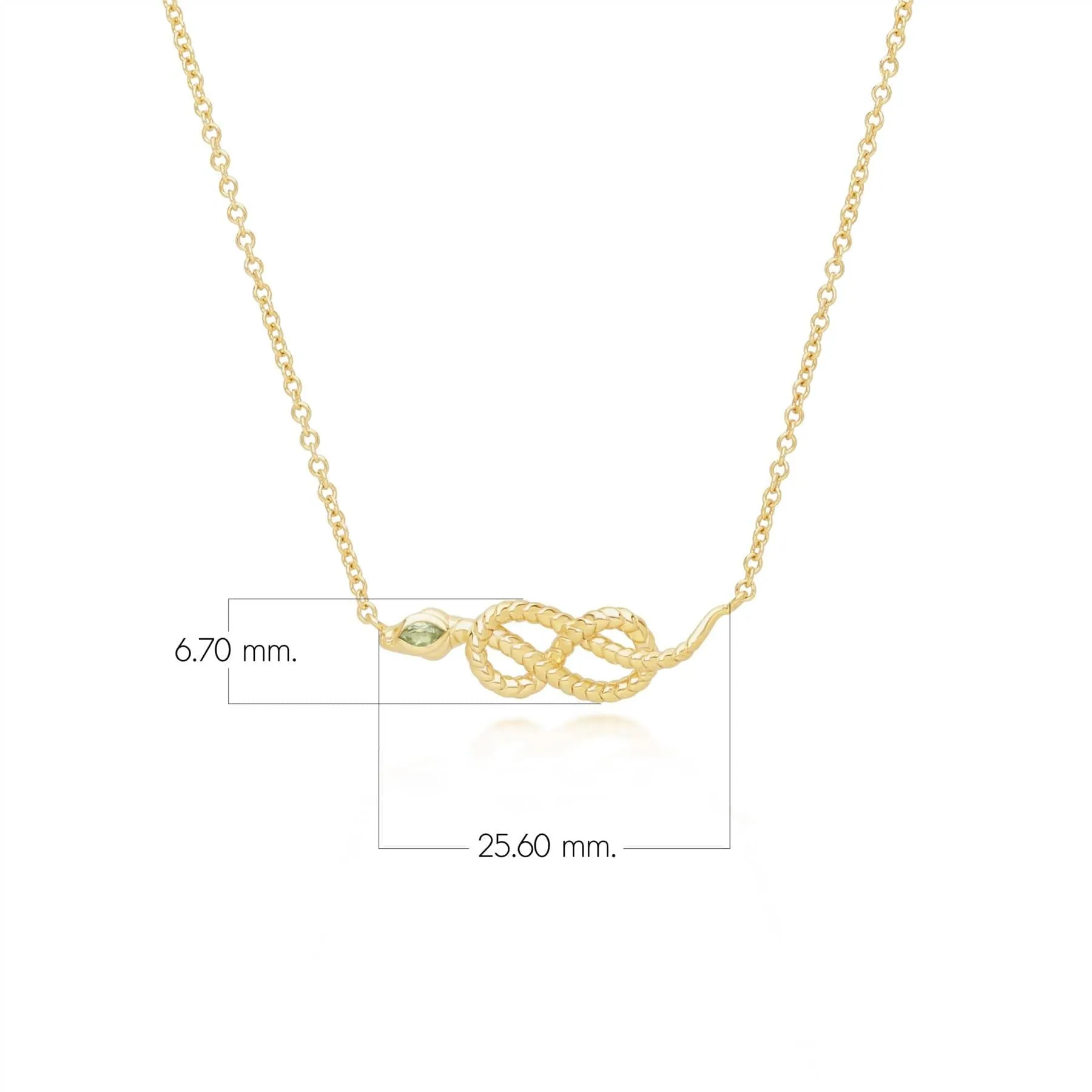 ECFEW™ Peridot Winding Snake Pendant Necklace in Gold Plated Sterling Silver sold by Gemondo Jewellery product image thumbnail 3