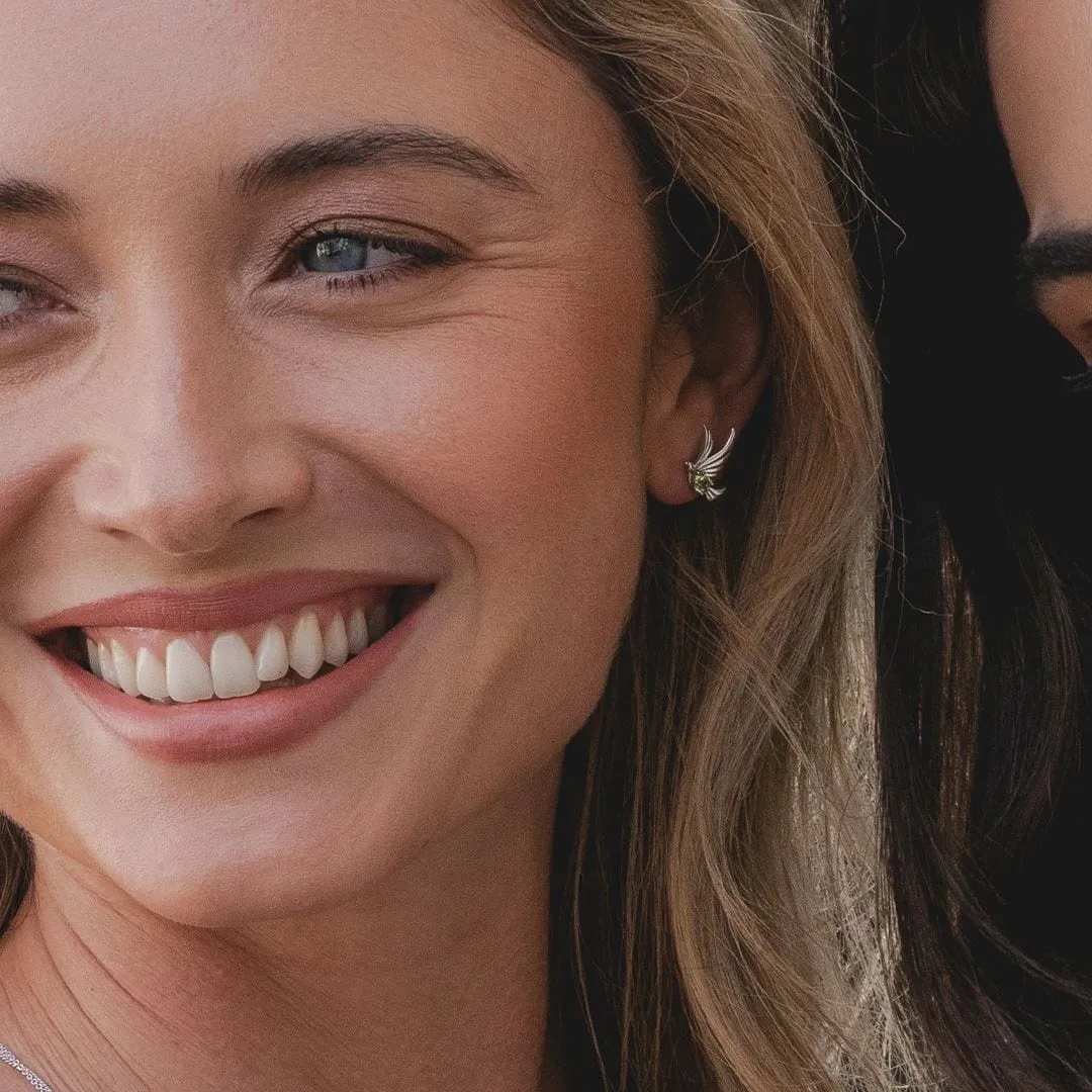 ECFEW™ Creator Peridot Dove Stud Earrings in Sterling Silver sold by Gemondo Jewellery product image thumbnail 2