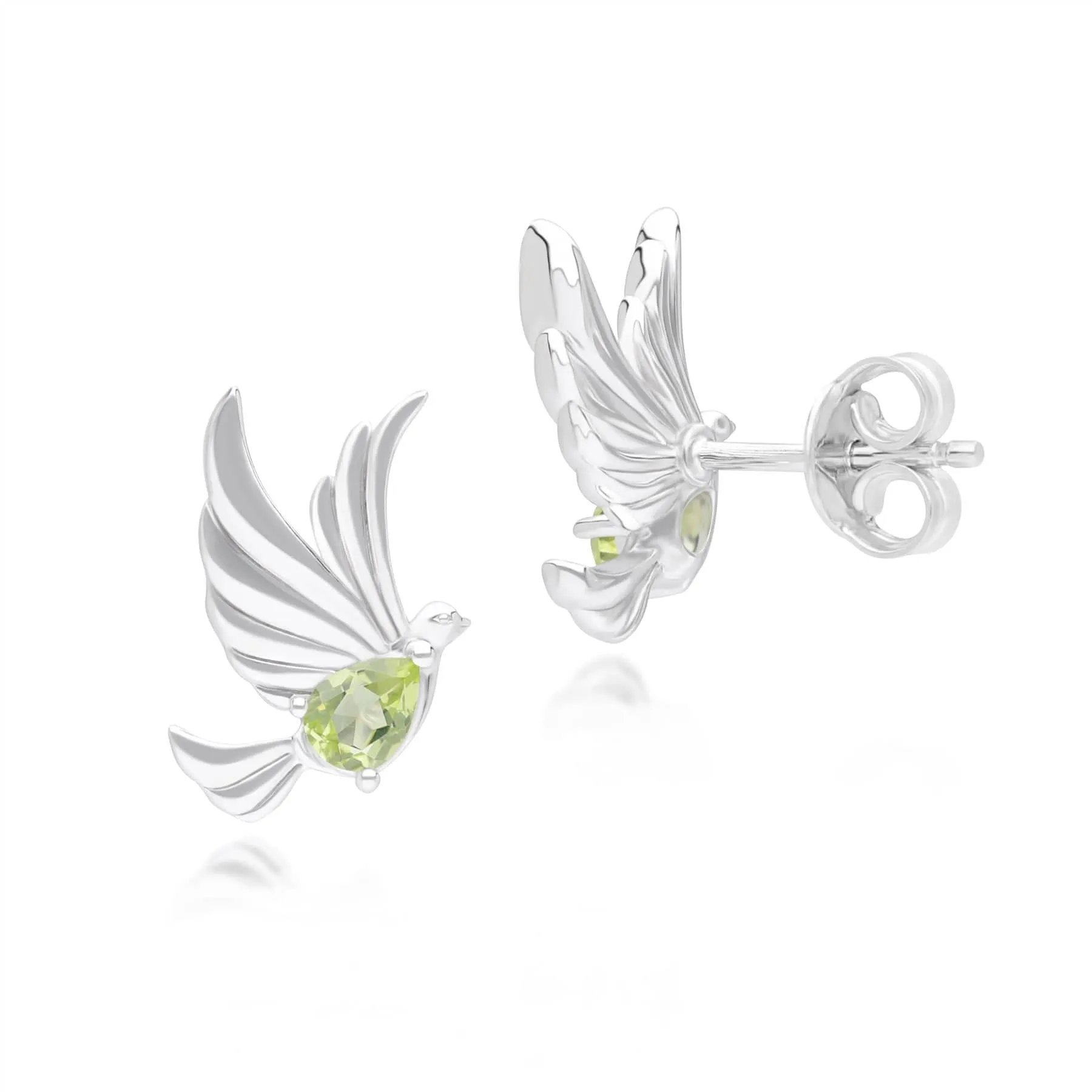 ECFEW™ Creator Peridot Dove Stud Earrings in Sterling Silver sold by Gemondo Jewellery product image thumbnail 3