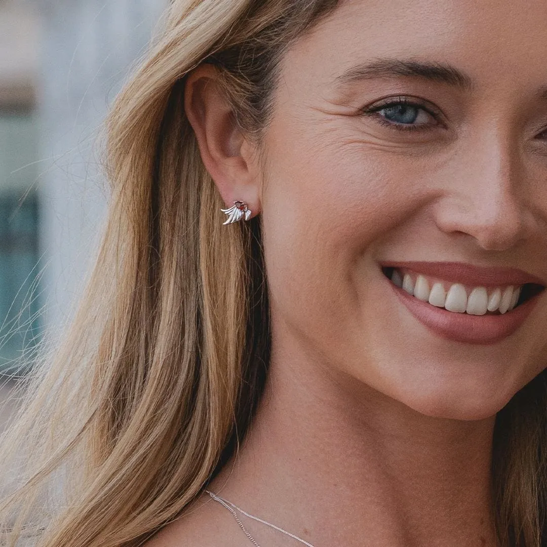 ECFEW™ Creator Garnet Dove Stud Earrings in Sterling Silver sold by Gemondo Jewellery product image thumbnail 2