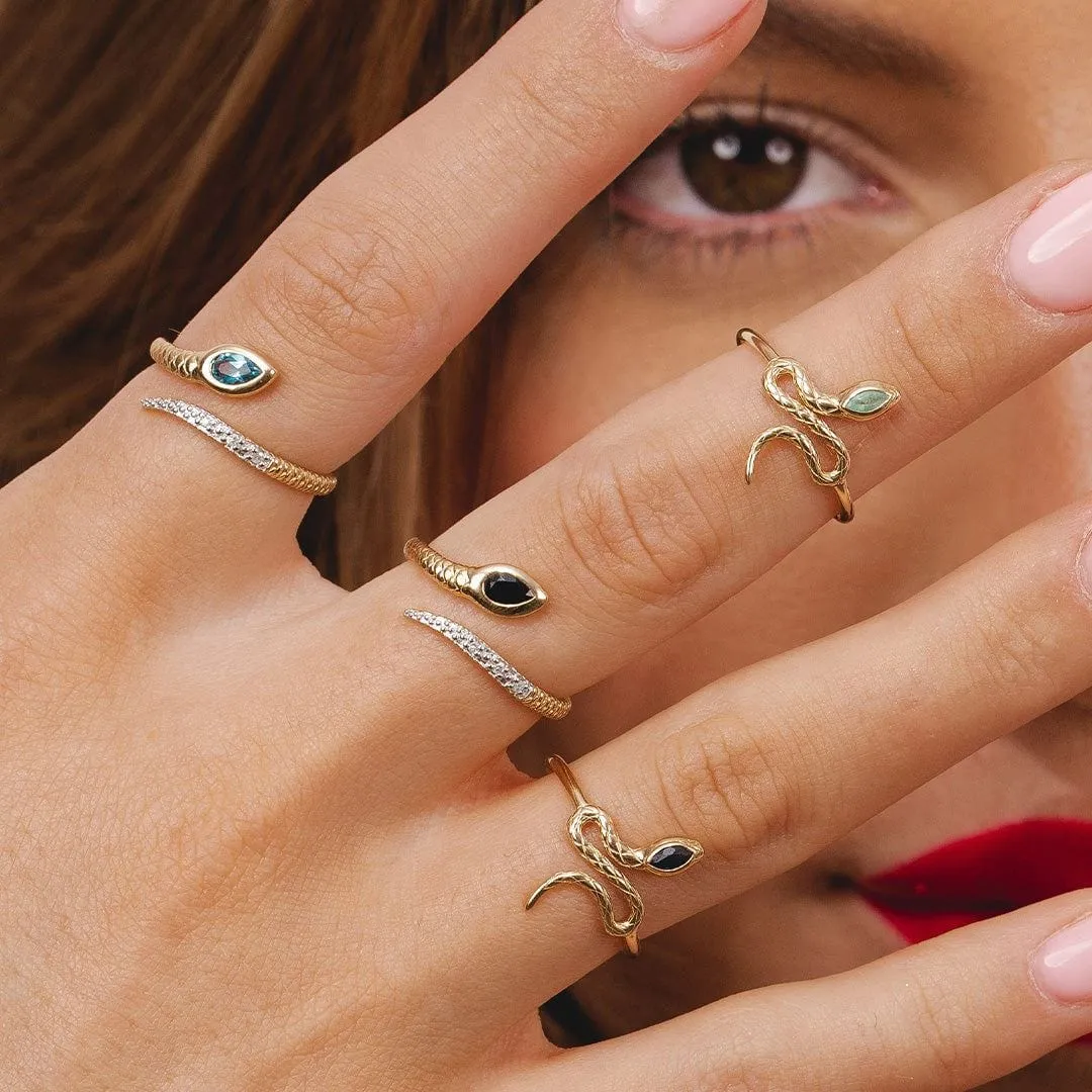 ECFEW™ Sapphire Winding Snake Ring in 9ct Yellow Gold sold by Gemondo Jewellery product image thumbnail 2