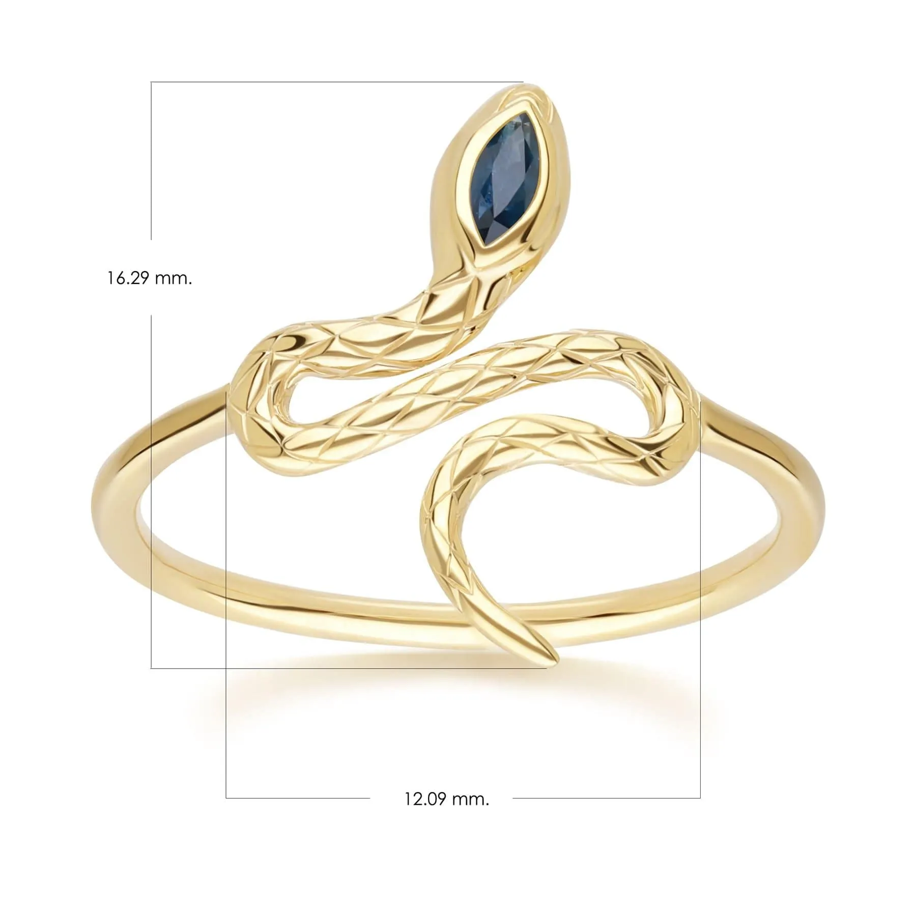 ECFEW™ Sapphire Winding Snake Ring in 9ct Yellow Gold sold by Gemondo Jewellery product image thumbnail 5