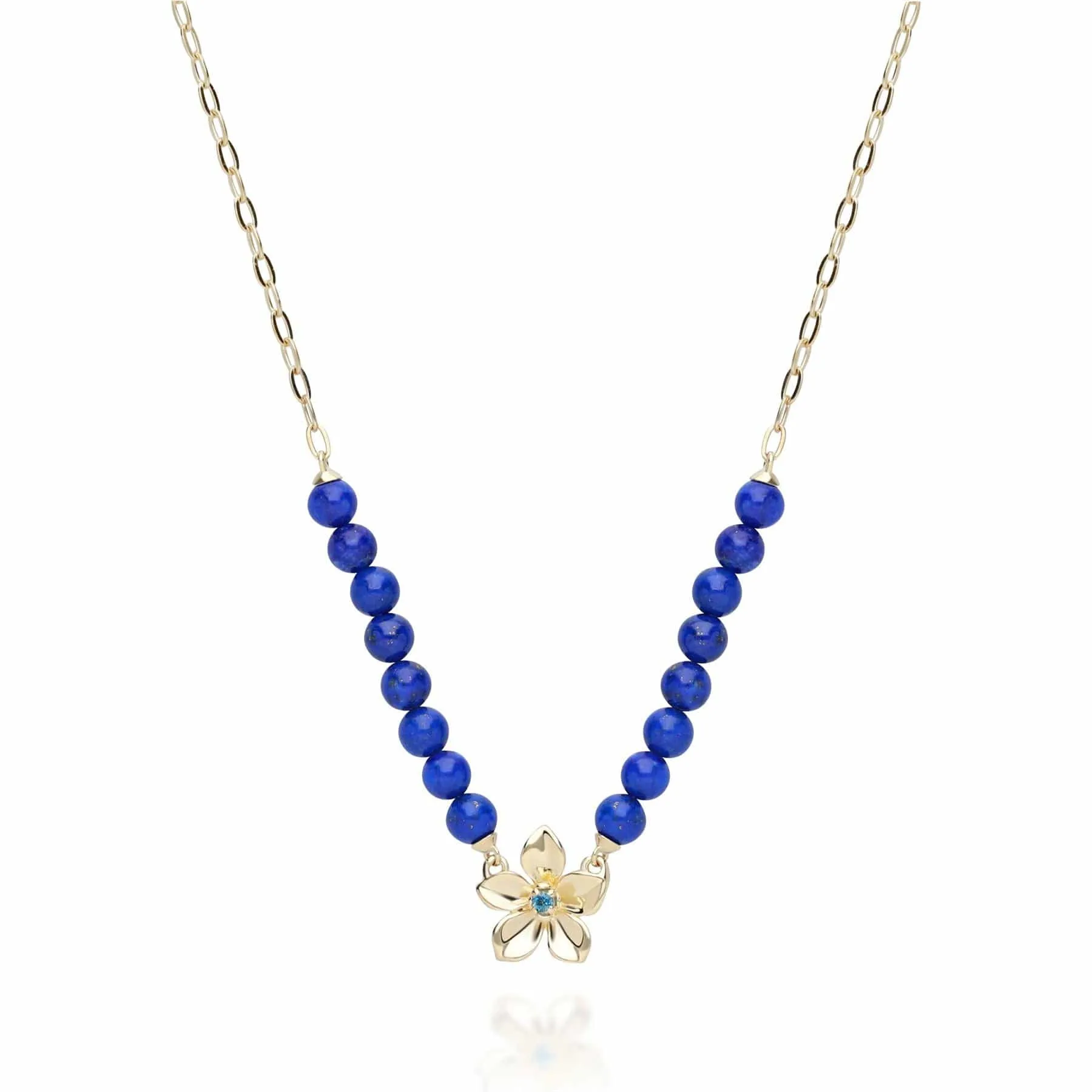 ECFEW™ Creator Lapis Lazuli & Blue Topaz Necklace In Gold Plated Sterling Silver sold by Gemondo Jewellery