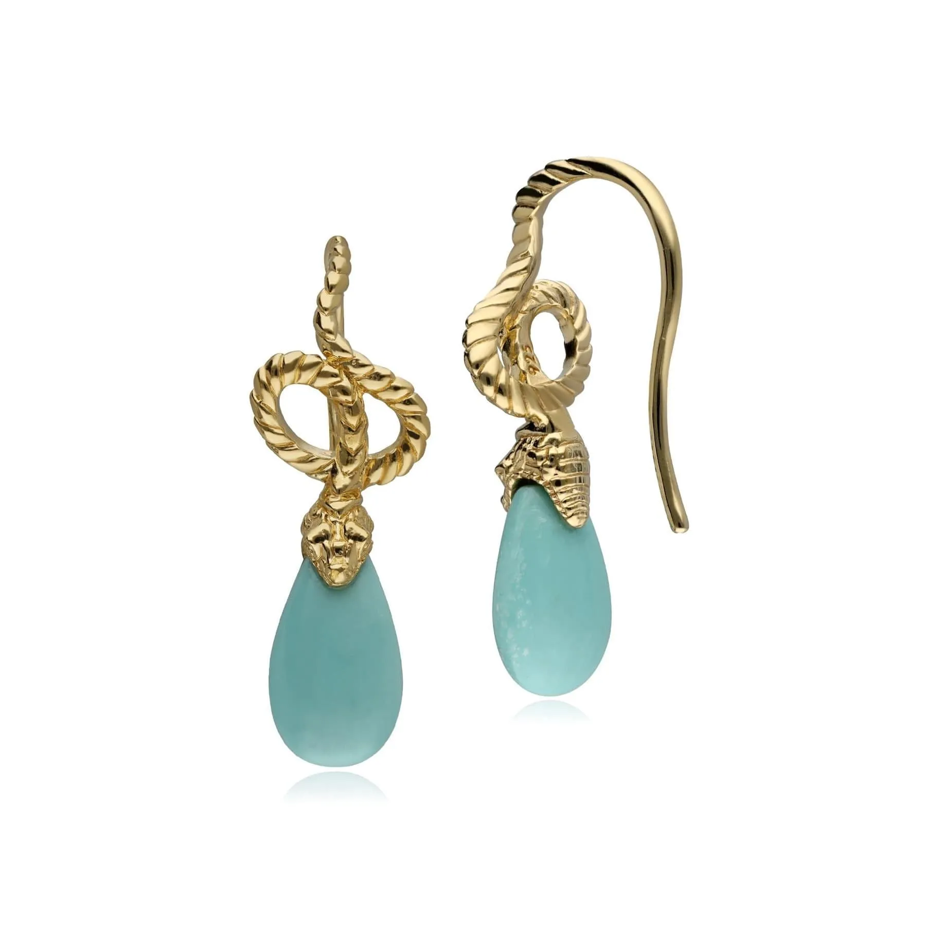 ECFEW™ Turquoise Winding Snake Drop Earrings in Gold Plated Sterling Silver sold by Gemondo Jewellery product image thumbnail 3