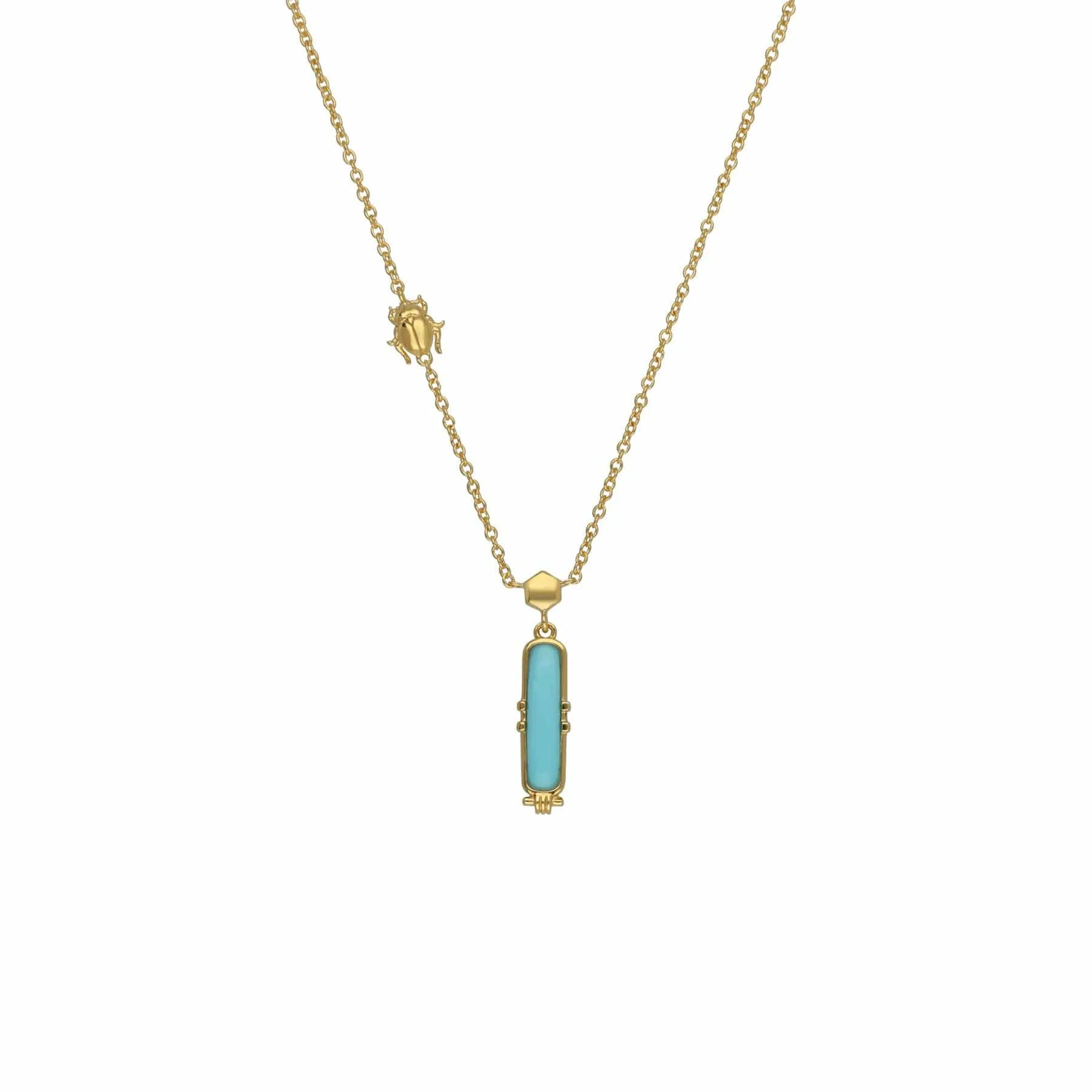 ECFEW™ Turquoise Talisman Necklace in Gold Plated Sterling Silver sold by Gemondo Jewellery