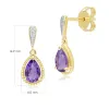Classic Pear Amethyst & Diamond Drop Earrings In 9ct Yellow Gold sold by Gemondo Jewellery
