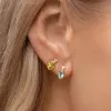 Classic Oval Peridot & Diamond Heart Stud Earrings In 9ct Yellow Gold sold by Gemondo Jewellery
