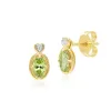 Classic Oval Peridot & Diamond Heart Stud Earrings In 9ct Yellow Gold sold by Gemondo Jewellery