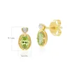 Classic Oval Peridot & Diamond Heart Stud Earrings In 9ct Yellow Gold sold by Gemondo Jewellery