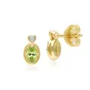 Classic Oval Peridot & Diamond Heart Stud Earrings In 9ct Yellow Gold sold by Gemondo Jewellery