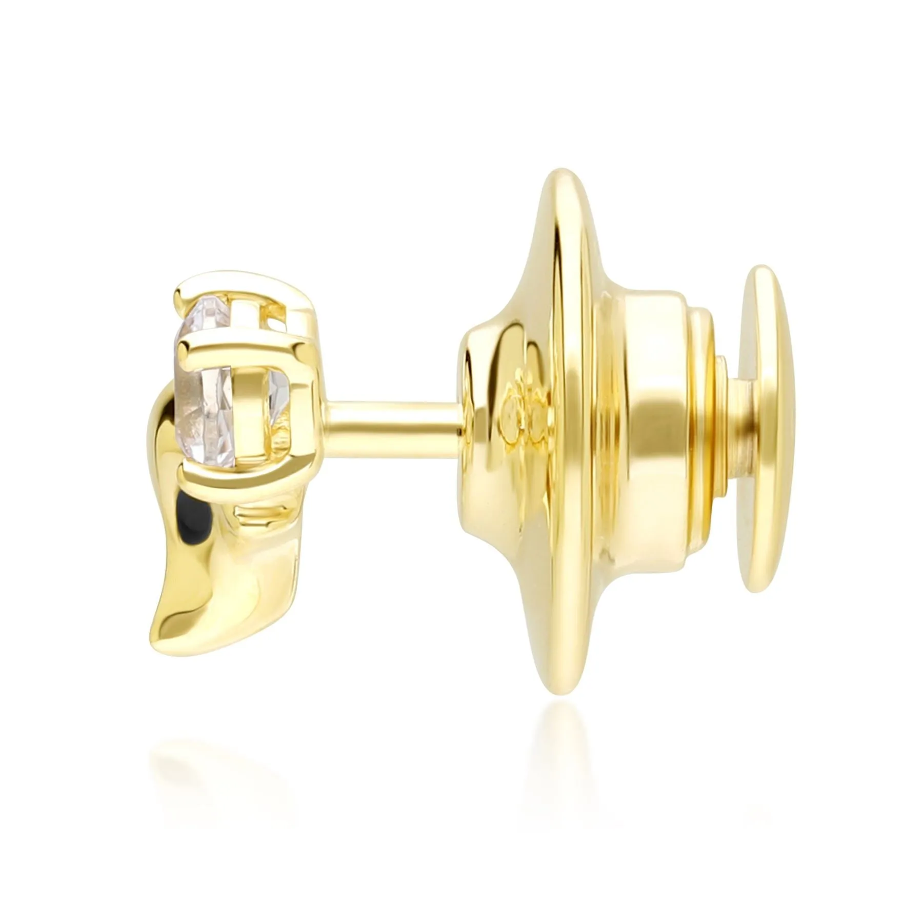 Gardenia White Topaz Fox Pin In 9ct Yellow Gold sold by Gemondo Jewellery product image thumbnail 3