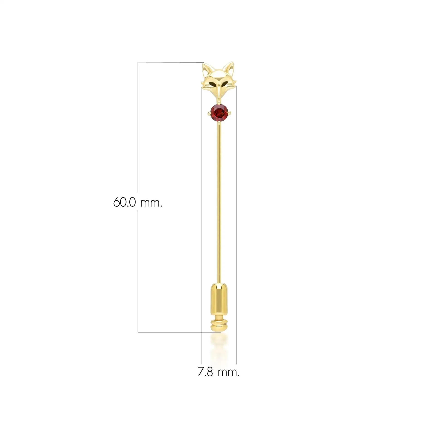 Gardenia Garnet Fox Lapel Pin In 9ct Yellow Gold sold by Gemondo Jewellery product image thumbnail 3