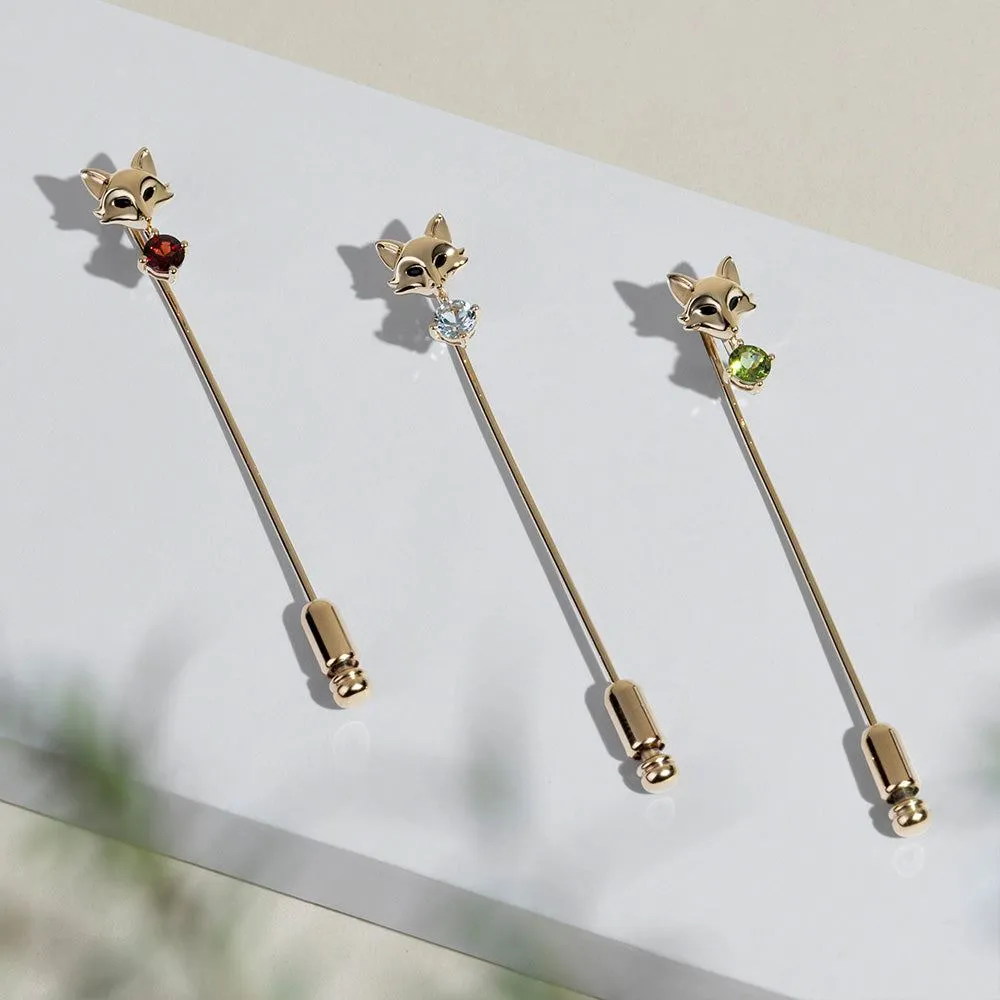 Gardenia Garnet Fox Lapel Pin In 9ct Yellow Gold sold by Gemondo Jewellery product image thumbnail 4