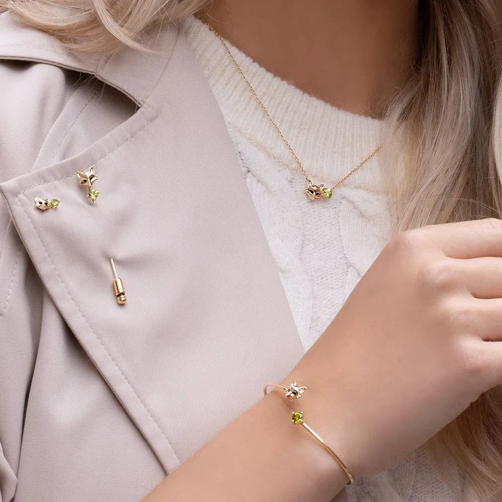 Gardenia Peridot Fox Necklace In 9ct Yellow Gold sold by Gemondo Jewellery product image thumbnail 2