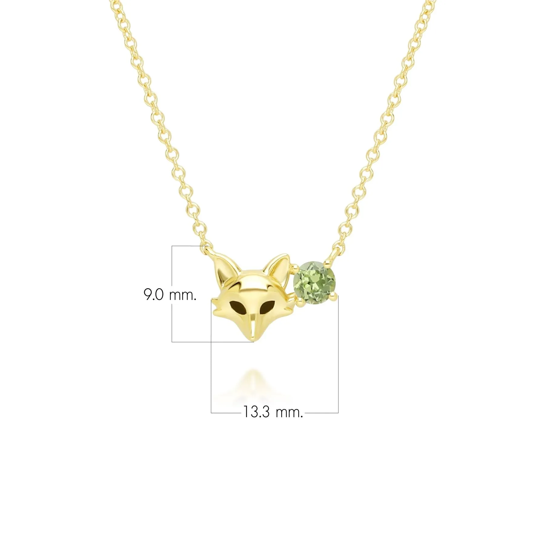 Gardenia Peridot Fox Necklace In 9ct Yellow Gold sold by Gemondo Jewellery product image thumbnail 3