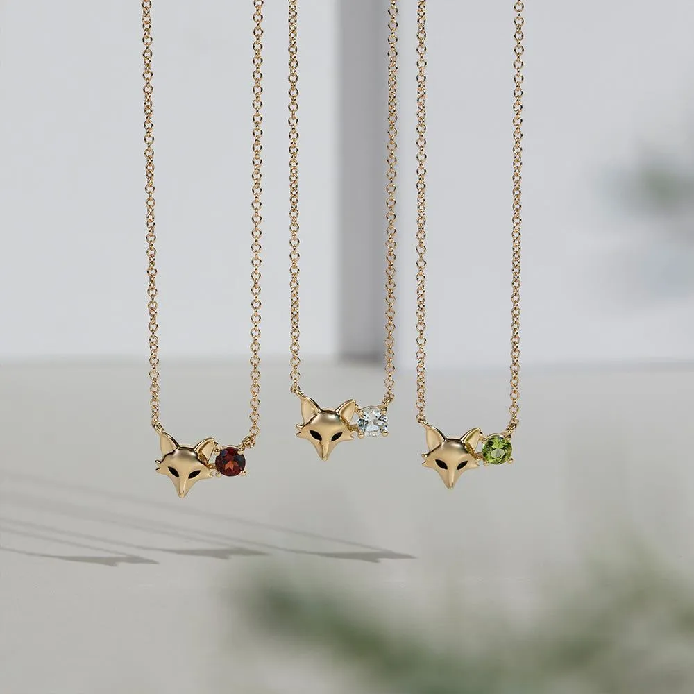 Gardenia Peridot Fox Necklace In 9ct Yellow Gold sold by Gemondo Jewellery product image thumbnail 4