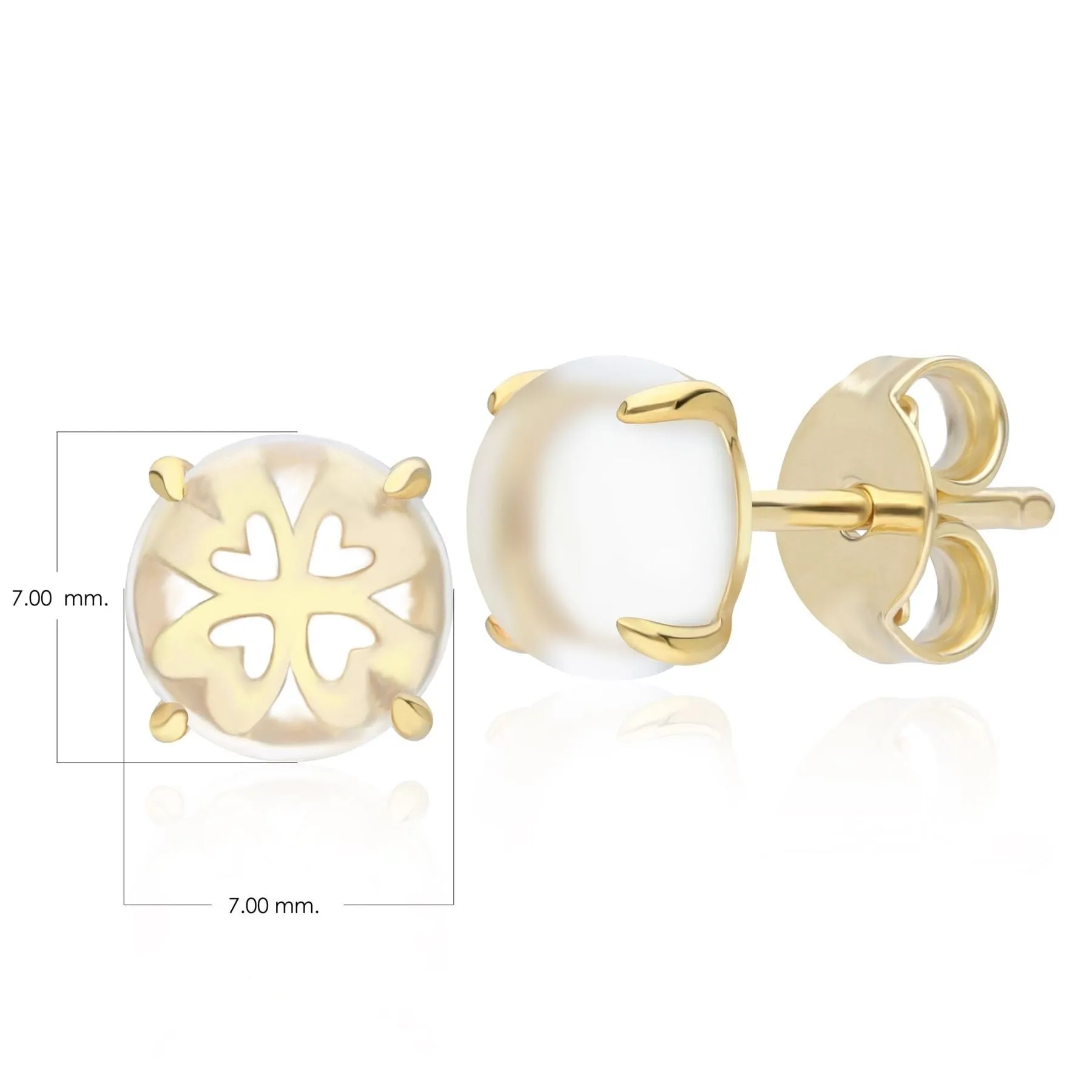 Gardenia Rock Crystal Cabochon Stud Earrings in Gold Plated Sterling Silver sold by Gemondo Jewellery product image thumbnail 4