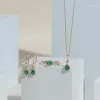 Classic Pear Emerald & Diamond Drop Earrings In 9ct Yellow Gold sold by Gemondo Jewellery