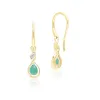 Classic Pear Emerald & Diamond Drop Earrings In 9ct Yellow Gold sold by Gemondo Jewellery