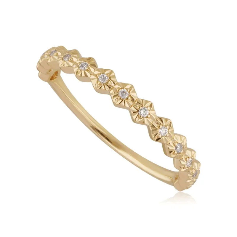 18ct Yellow Gold 0.075ct Diamond Band Ring sold by Gemondo Jewellery