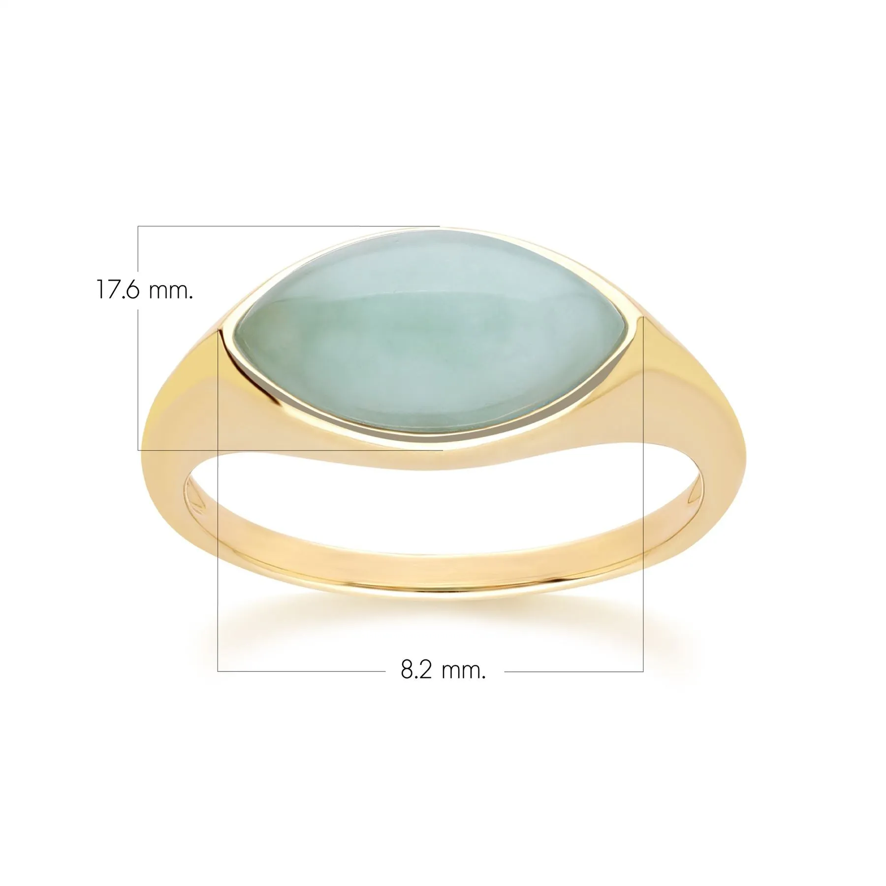 Classic Marquise Green Jadeite Ring in 9ct Yellow Gold sold by Gemondo Jewellery product image thumbnail 4