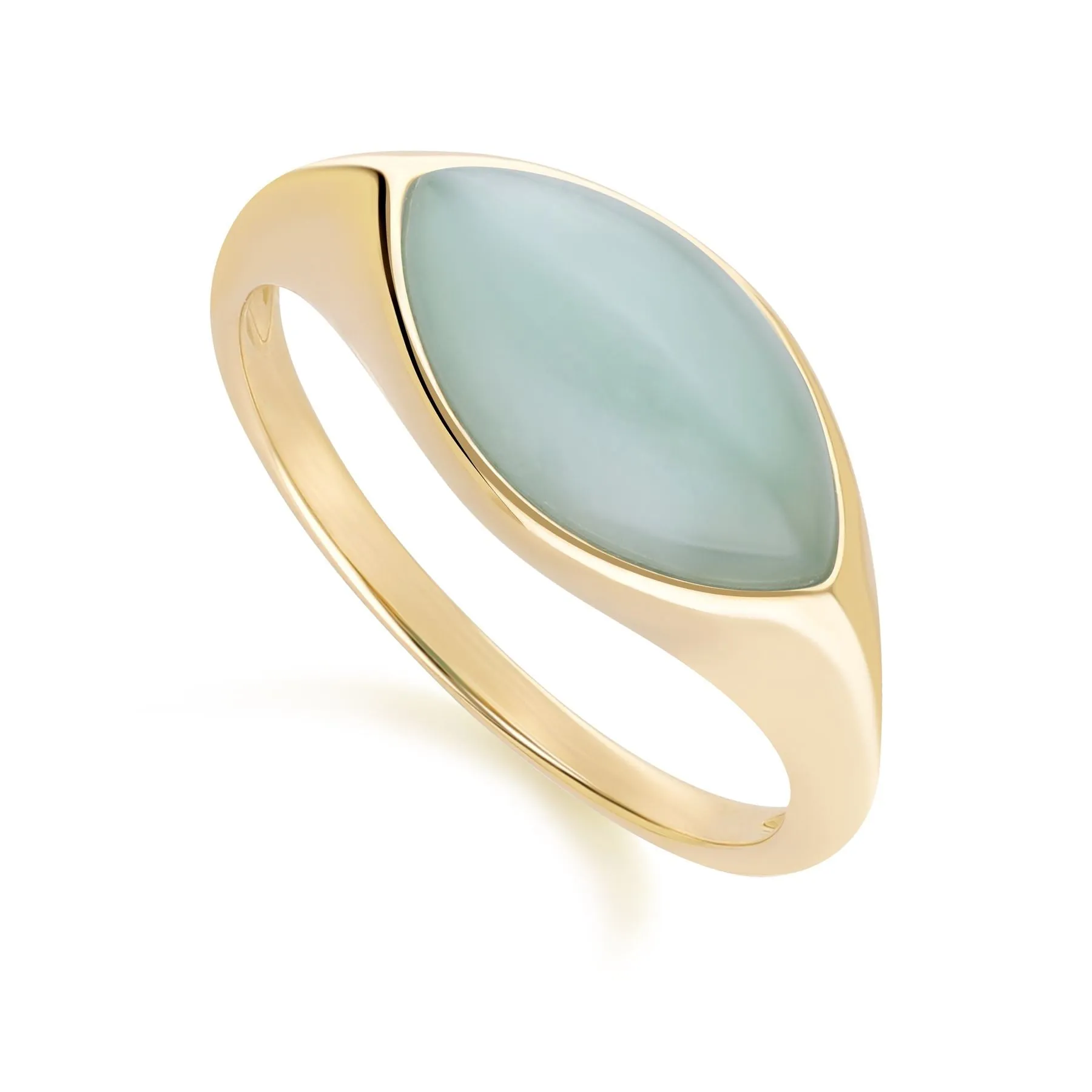 Classic Marquise Green Jadeite Ring in 9ct Yellow Gold sold by Gemondo Jewellery product image thumbnail 3