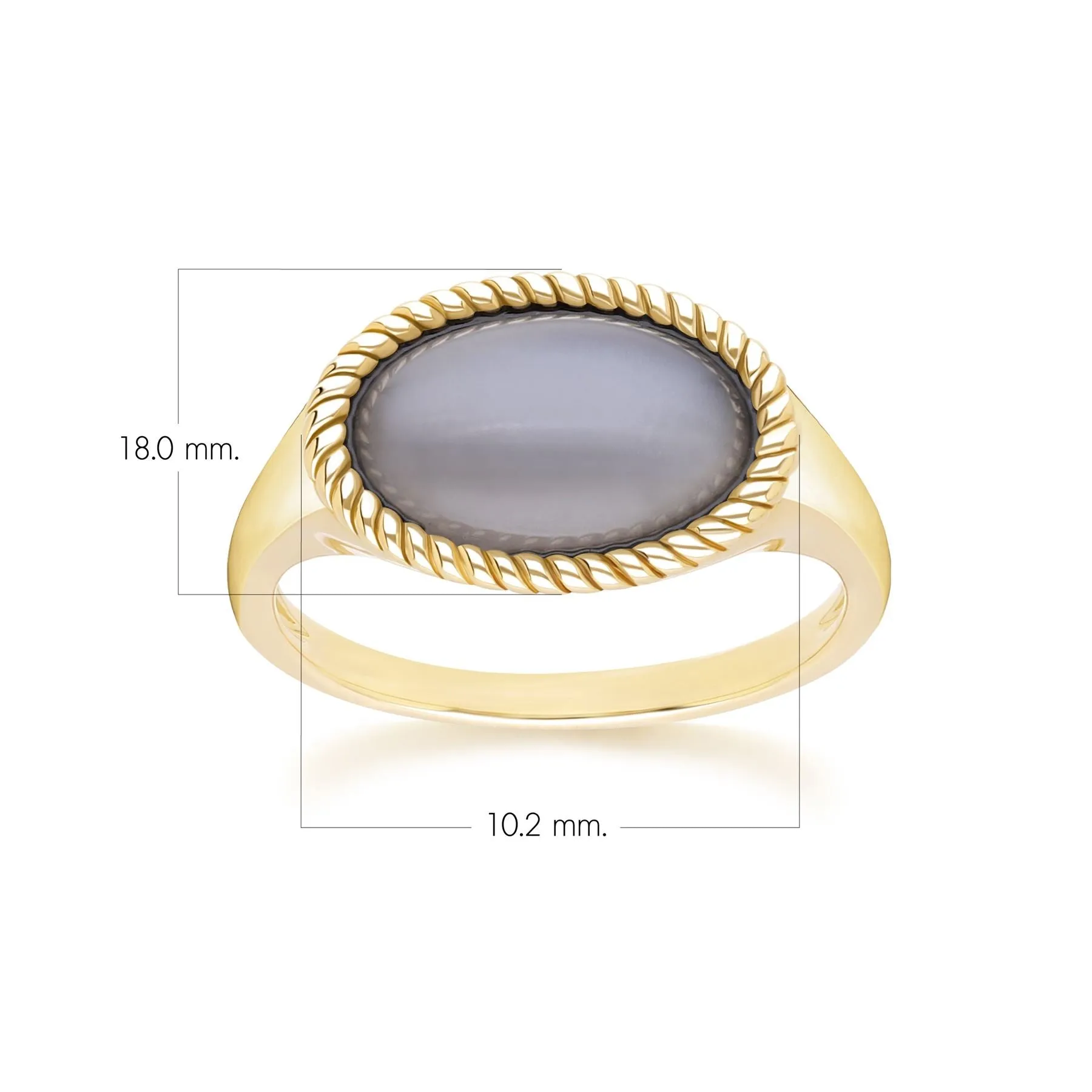 Classic Oval Black Moonstone Ring in 9ct Yellow Gold sold by Gemondo Jewellery product image thumbnail 4