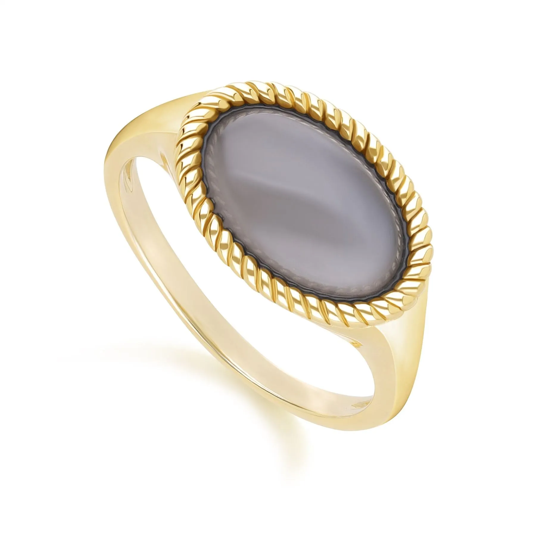 Classic Oval Black Moonstone Ring in 9ct Yellow Gold sold by Gemondo Jewellery product image thumbnail 3