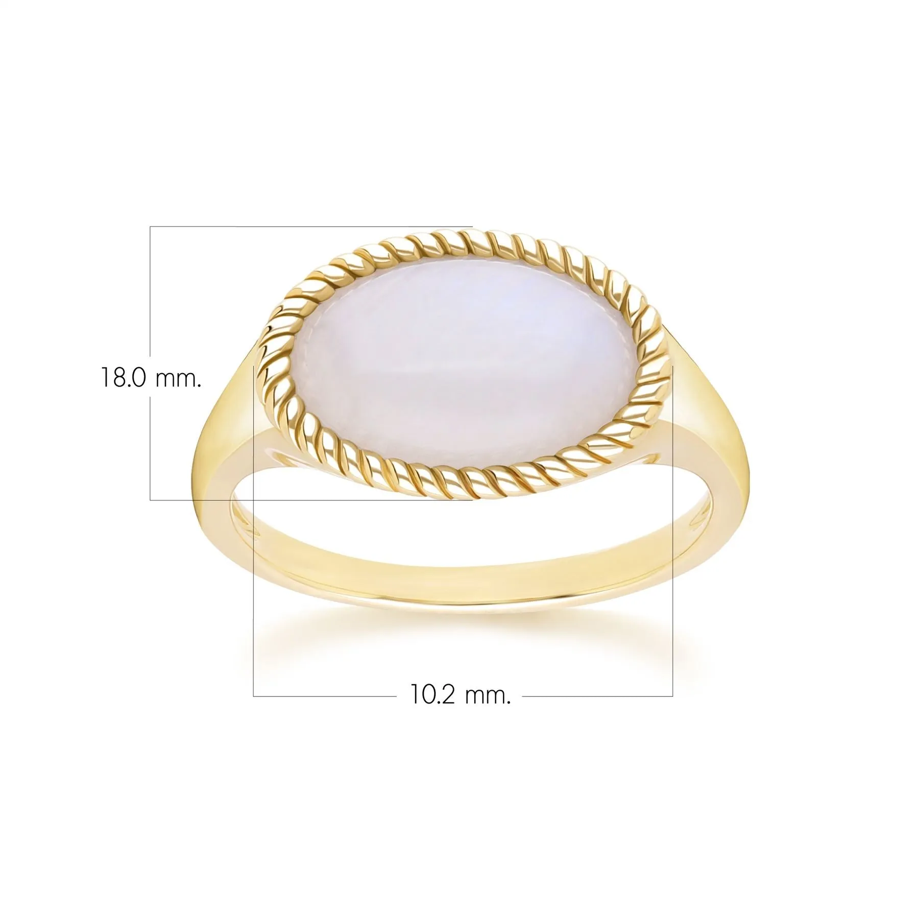 Classic Oval Rainbow Moonstone Ring in 9ct Yellow Gold sold by Gemondo Jewellery product image thumbnail 4