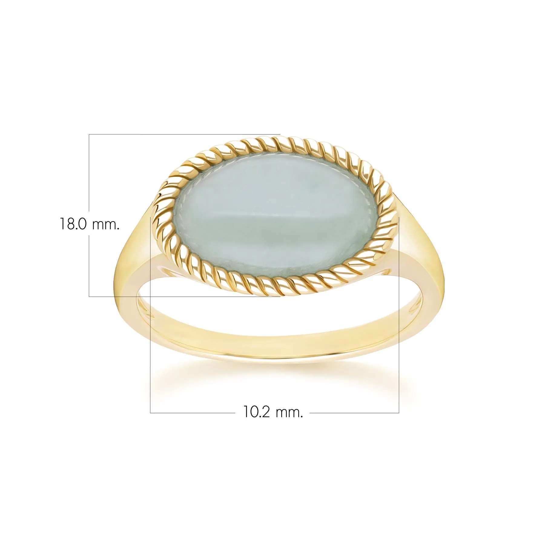 Classic Oval Green Jadeite Ring in 9ct Yellow Gold sold by Gemondo Jewellery product image thumbnail 4