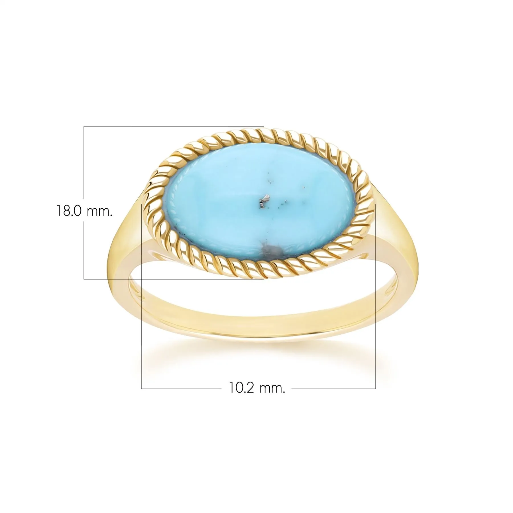 Classic Oval Turquoise Ring in 9ct Yellow Gold sold by Gemondo Jewellery product image thumbnail 4