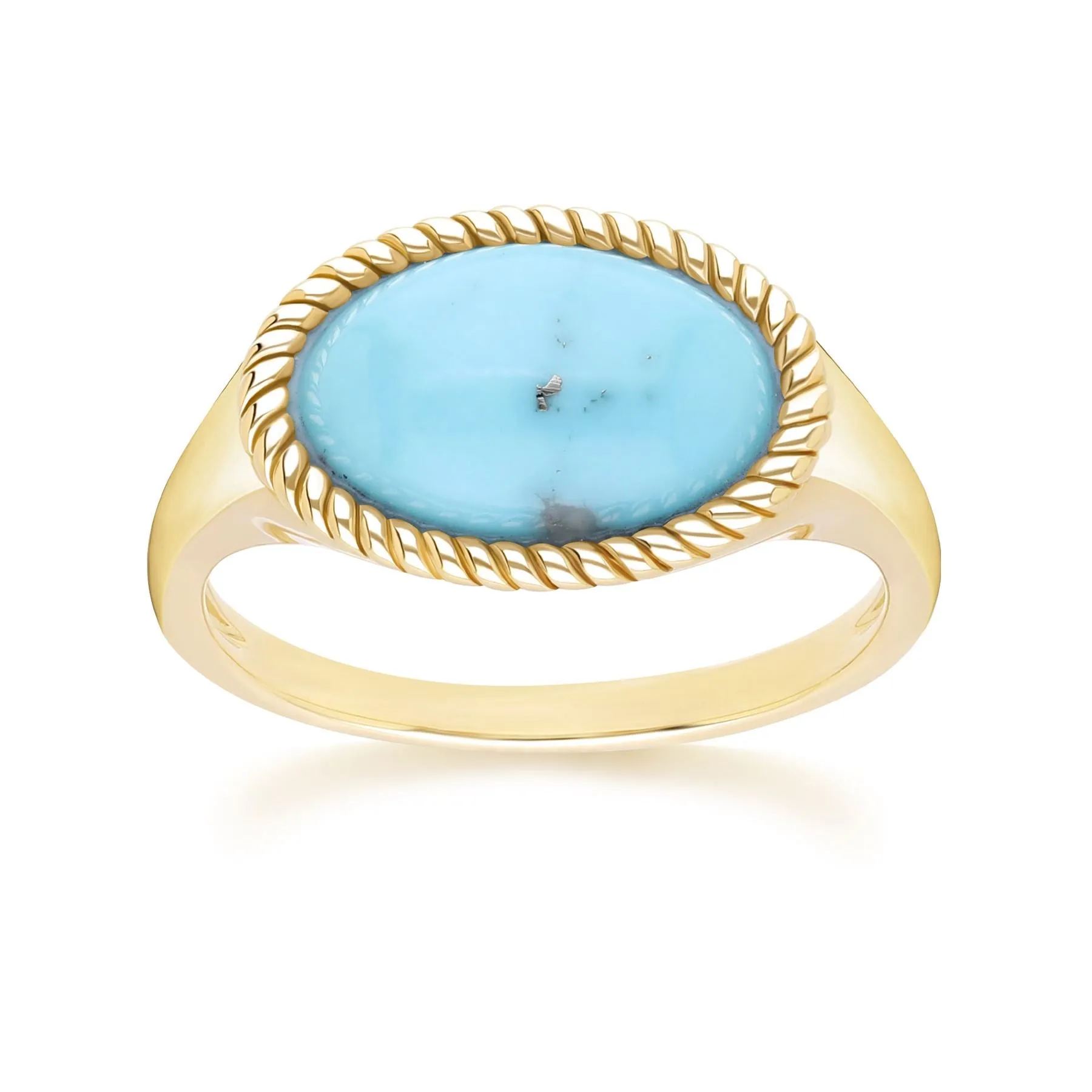 Classic Oval Turquoise Ring in 9ct Yellow Gold sold by Gemondo Jewellery
