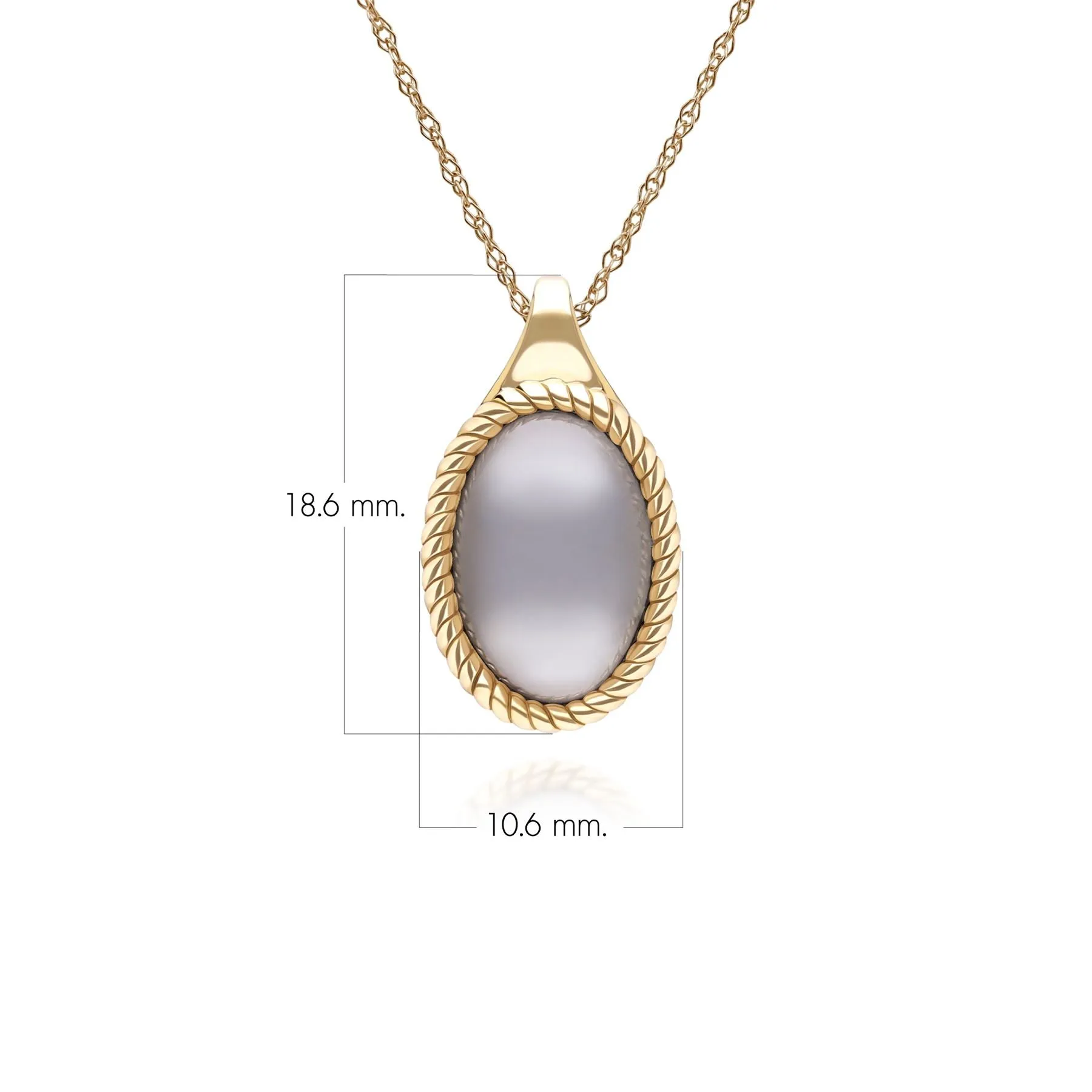 Classic Oval Black Moonstone Pendant Necklace in 9ct Yellow Gold sold by Gemondo Jewellery product image thumbnail 3