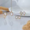 Classic Oval Rainbow Moonstone Drop Stud Earrings in 9ct Yellow Gold sold by Gemondo Jewellery