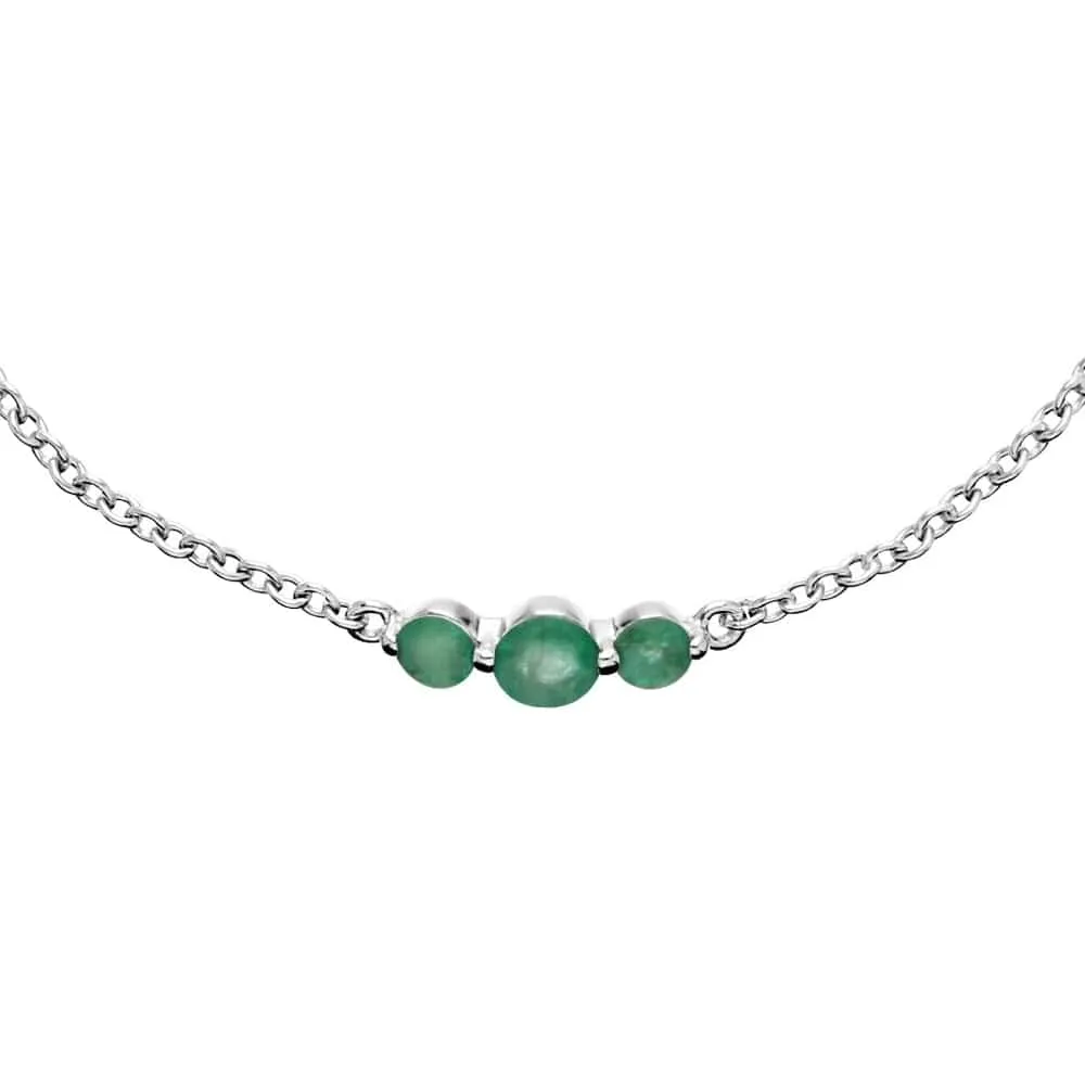 Classic Round Emerald Three Stone Gradient Bracelet in 925 Sterling Silver sold by Gemondo Jewellery product image thumbnail 2